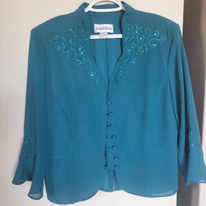 Vintage Jewel Tone Embroidered Blazer